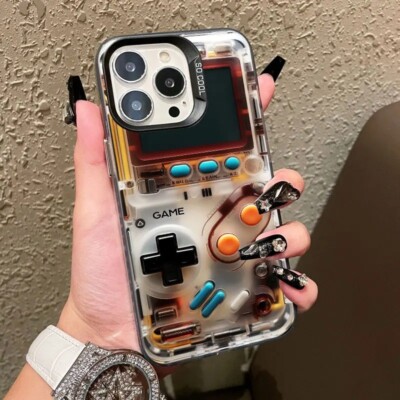 Retro Game Consoles Plating Case For iPhone 16e 15 14 13 12 11 Mini Pro Max Plus