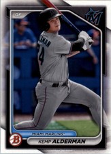 2024 Bowman Base Kemp Alderman #BP-82 Miami Marlins Prospect Baseball Card