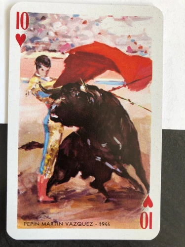 Vintage Art Cowboy Swap Playing Card: Matador Bullfighter Bull Fighter Vazquez - Picture 6 of 6