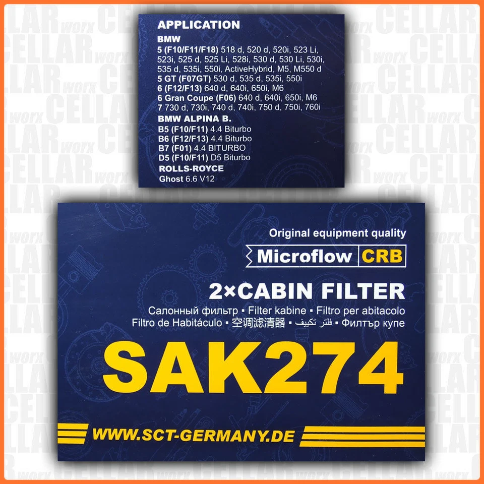 BMW 5er F10 F11 7er F01 Innenraumfilter Pollenfilter Luftfilter Klimareiniger - Bild 4 von 4
