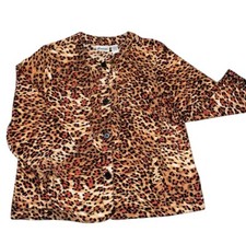 Joanna Blazer Jacket with Pockets Lightweight Size XL - Leopard/cheetah Print
