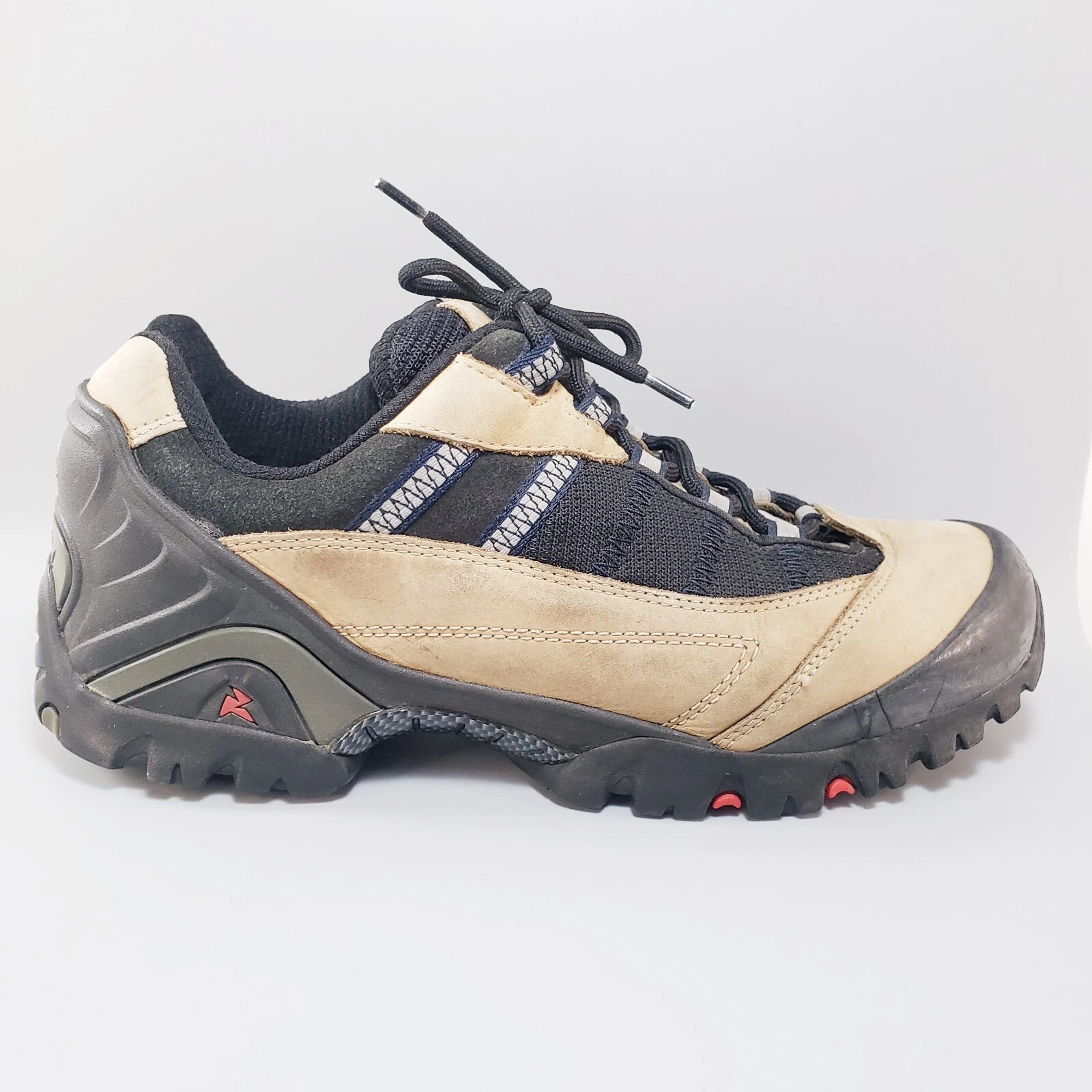 Ecco Receptor Flex Hiking Shoes Boots Men Sz 9 Black Tan Lace Up Outdoor Hiking