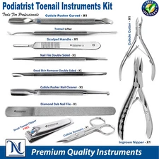 Podiatrist Instruments Kit Podiatry Nail Cutting Cutters Nippers Files Scissors