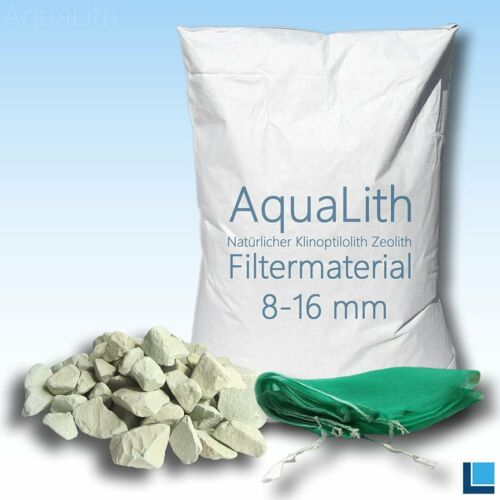 AquaLith Filtermaterial Zeolith 8-16 mm 25kg für Koiteiche inkl. 2x Filternetz - Bild 1 von 8