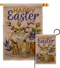 Super Sweet Easter Burlap Garden Flag Springtime Small Gift Yard Banner