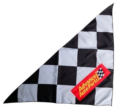 Advance Auto Parts Racing Pennant Flag Checkered Triangle Promo Bandana 28''x18''