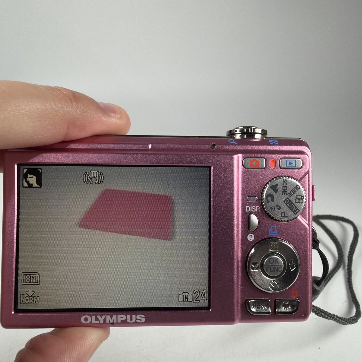 Olympus FE-370 Pink Digital Camera 8MP 5x Zoom Image - With