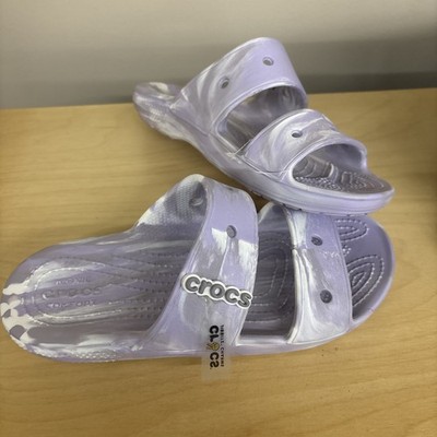 Crocs Iconic Comfort Classic Lavender Marbled Sandal Unisex 