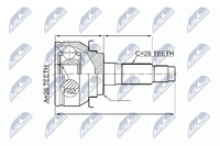 NTY Gelenksatz Antriebswelle NPZ-FR-047 FüR TKE Ford Ranger Tdci 4X4