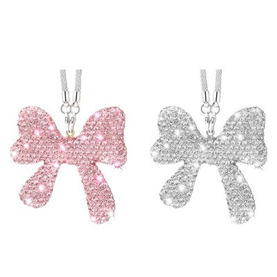 Car Mirror Charm Creative Bowknot Car Decor Bling Rear View Mirror decent