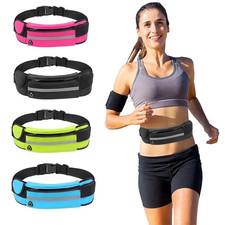 Waterproof Sport Runner Waist Bum Bag Running Jogging Belt Pouch Zip Fanny Pack