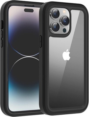 iPhone 14 Pro Max Case 6.7 Inch, Clear Hard PC Back TPU Inner Frame and Soft Sil