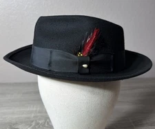 Pinch Crown 100% Wool Crushable Felt Fedora. Size Large Hat. New Made in USA