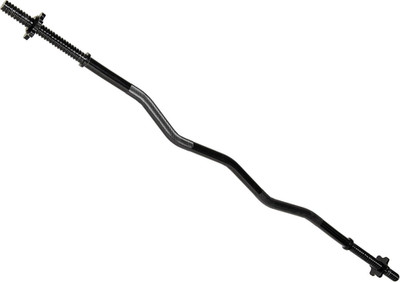 Standard Threaded Curl Barbell Curl Bar with Collars, 48 Inch, Black