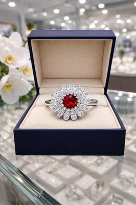 2.80 Ct Natural Ruby & Diamond Wedding Eternity band Ring 14k White Gold Sz 7