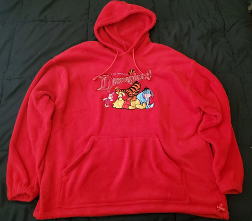 Disneyland Resort Winnie The Pooh & Friends Pull Over Hoodie Size Fleece XL