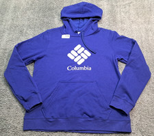 New Columbia Hoodie Mens Small Trek Logo Pullover Sweatshirt Fleece Graphic