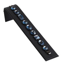 SSWBasics Black Faux Leather Bracelet Display (7 1/2"L x 1 3/4"W x 2 3/4"H )