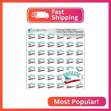 Dentist Appointment Planner Sticker / 54 Fun Vinyl Stickers 1/2 / Teeth Clean