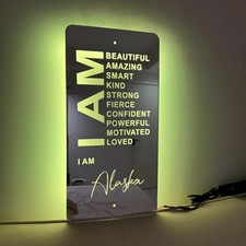 Personalised LEDMirror Night Light Affirmations Mirror Wall Decor Christmas Gift