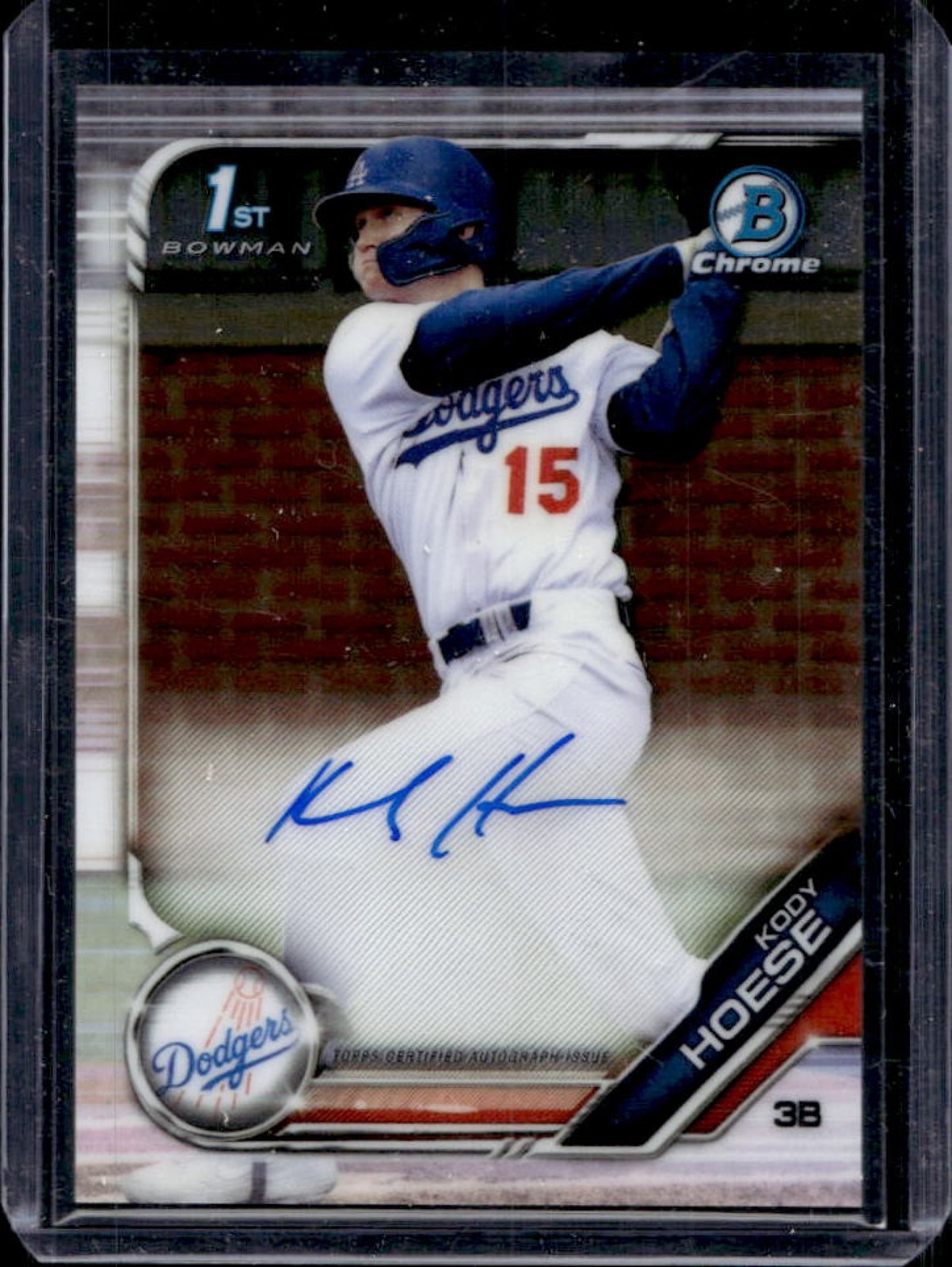 2019 Bowman Draft Kody Hoese Chrome Auto 1st Prospect #CDA-KH Dodgers