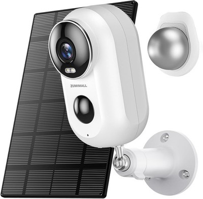 ZUMIMALL Solar Security Cameras Wireless Outdoor, 2K White -with 