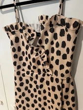 NWOT Pretty Little Thing Strapped Leopard Print Dress Women's Size 2