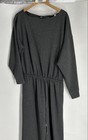 Express Womens Gray Long Sleeve Wide-Leg Classic One-Piece Jumpsuit Size Large — photo 1