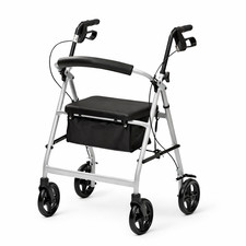 Image of Ultra lightweight Rollator Mobility walker 4 wheeled walking aid frame with seat