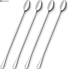 12-Inch Long Handle Mixing Spoons, Iced Teaspoons, Ice Cream Spoon, Stainless St