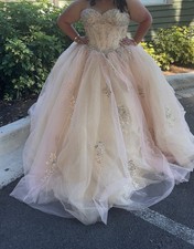 Ivory Sweetheart Strapless Tulle Ball Gown Wedding Dress Beaded, Full-Length
