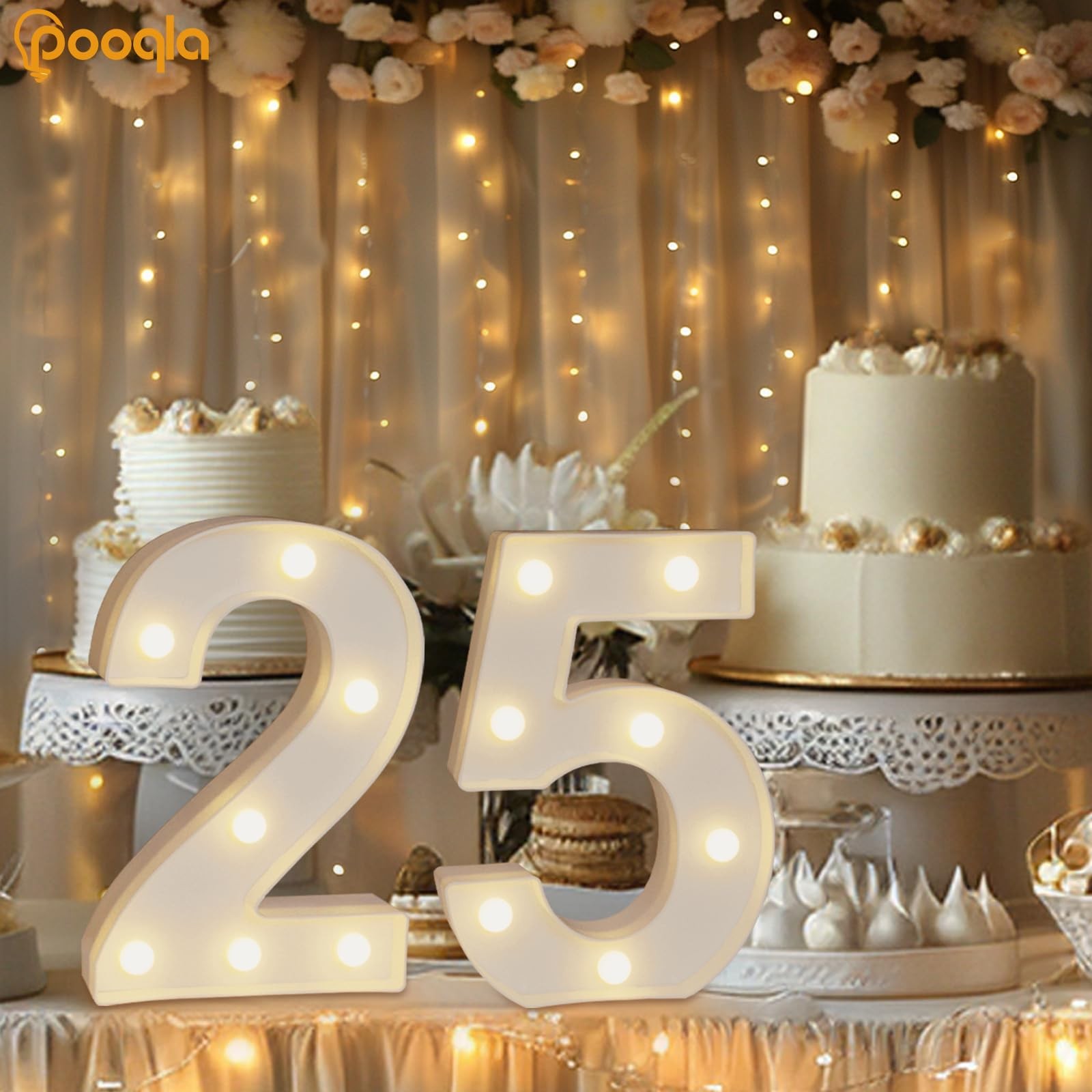 25th Birthday Decorations for Her Him Light Up Number 25 for Party Table Deco...