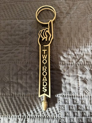 Two Roads Brewing Co. All Die-Cut Metal Logo Draft Beer Tap Handle 12.5  Tall