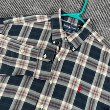 Ralph Lauren Blake Shirt Mens Large Blue Plaid Long Sleeve Button Down Cotton