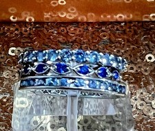 Ring bomb Party Retro Farmhouse collection set 3 rings. Size 5 Beautiful blues
