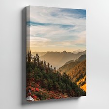 Mountain Landscape Canvas Wall Art Forest Nature Scenic Sunrise Decorative Print