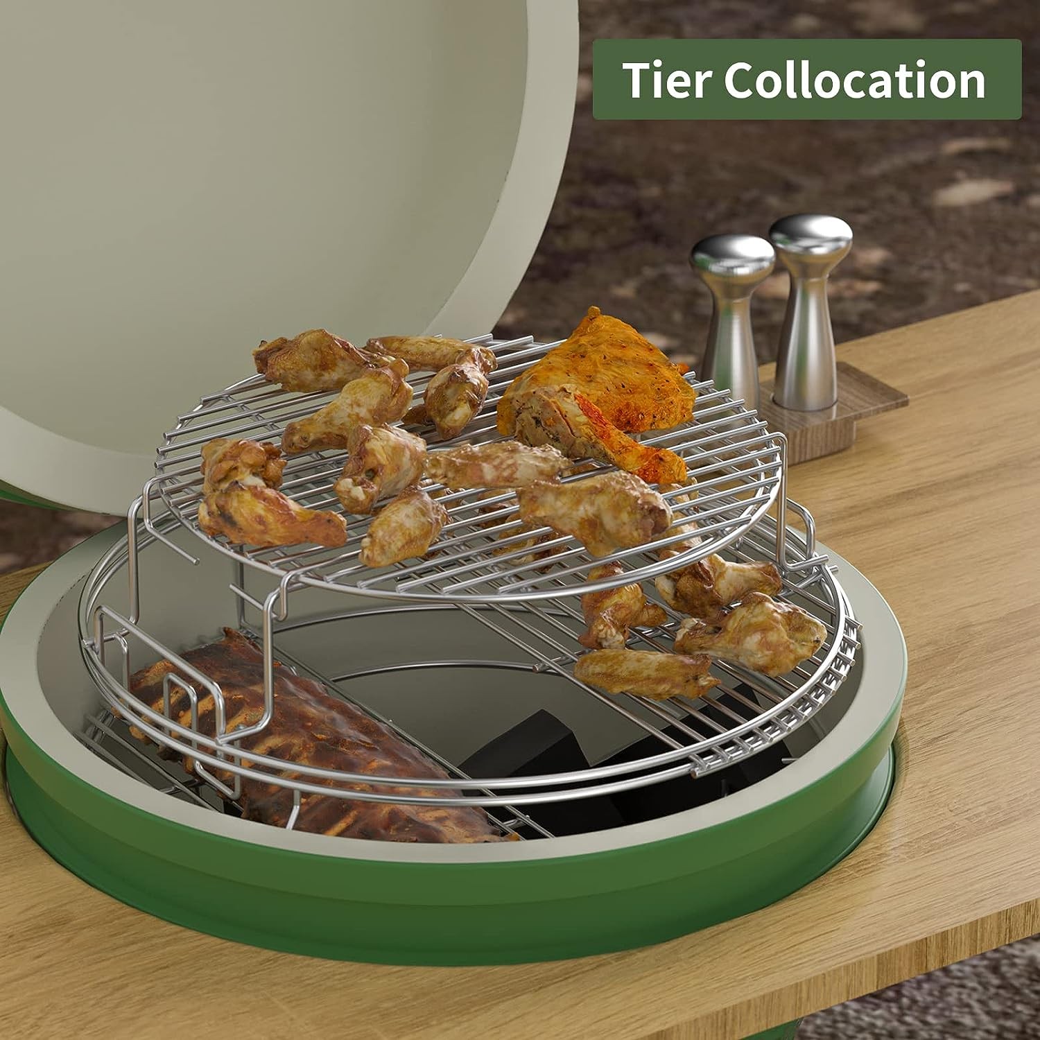 5-Piece EGGspander Kit Roast Replacement Kit for Large Big Green Egg BBQ Grill