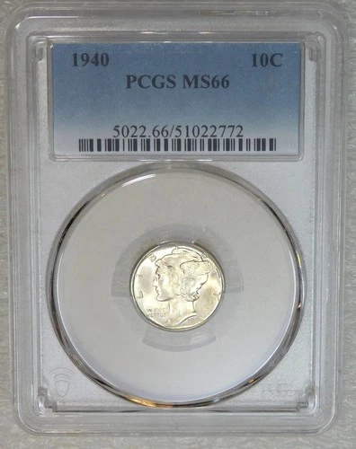 1940 Mercury Dime PCGS MS66 Frosty Original PQ Just Graded New Holder #J155H