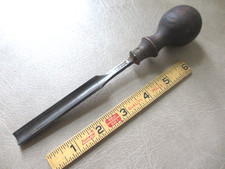 Antique W. Butcher Cast Steel  " Gouge Arrow Mark Sheffield Brass Ferrule 8"L