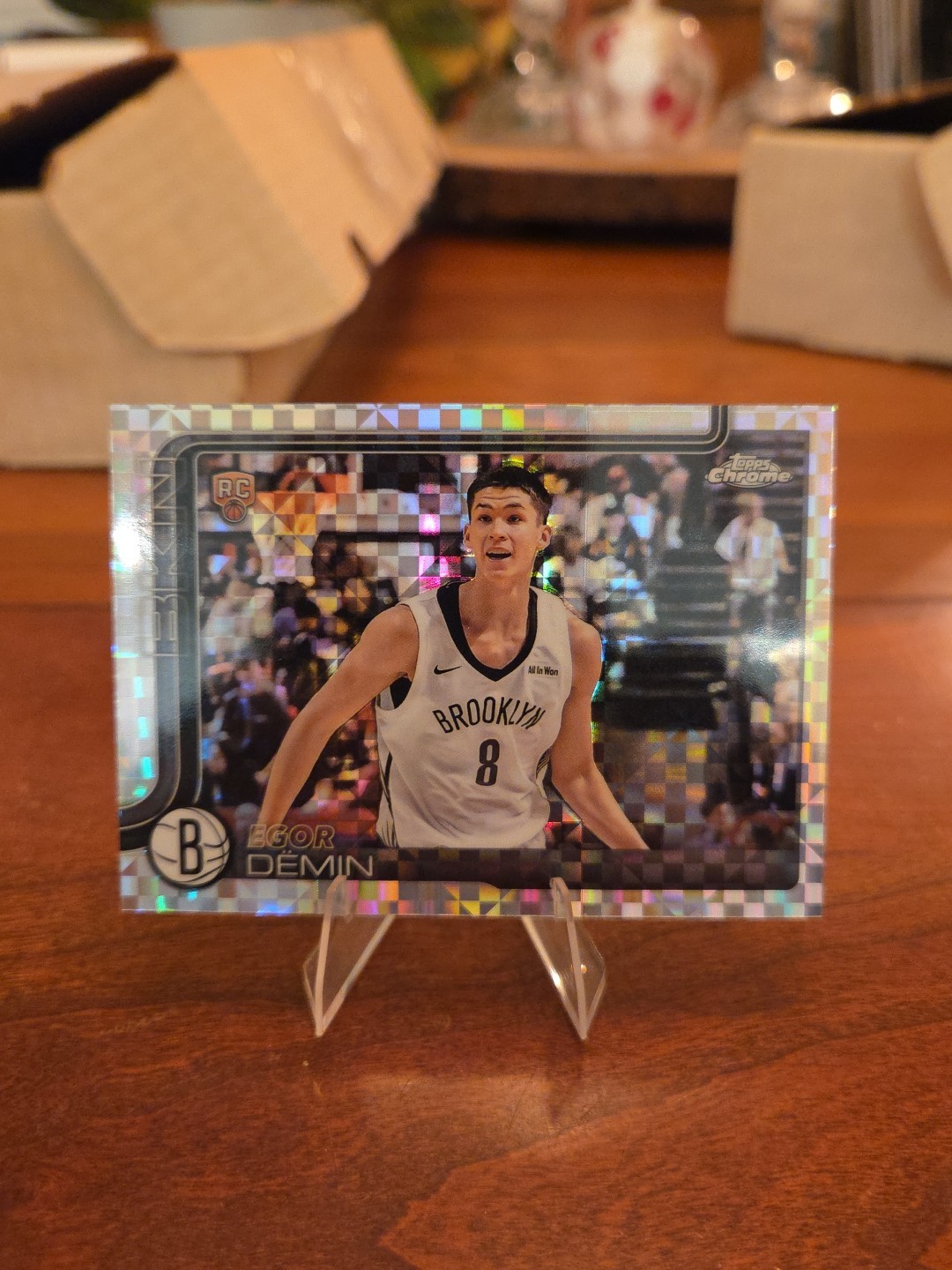 2025-26 Topps Chrome Basketball Egor Demin X-Fractor Rookie #258 RC Nets
