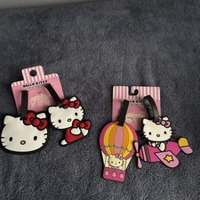Juego de 4 etiquetas de bolsa de equipaje de viaje Hello Kitty nuevo barco avión coche globo aerostático