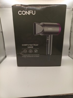 CONFU Portably Ionic Hair Dryer KF-3127, 1600 W, W/ Attachments - NEW
