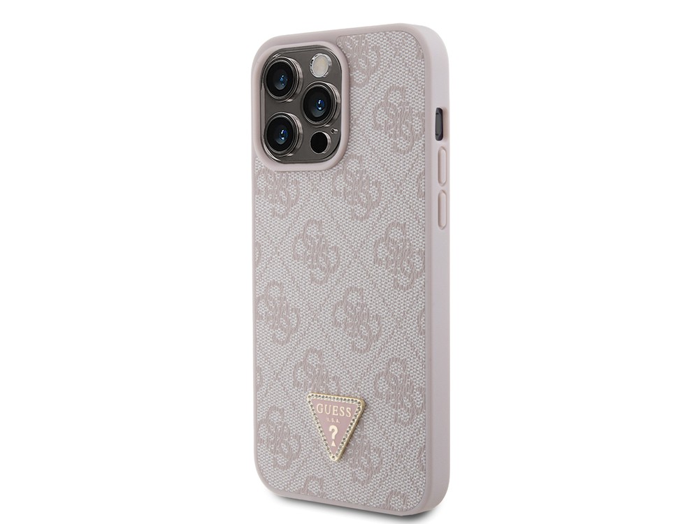 Coque Guess iPhone 15 Pro Rose anti-rayure motif 4G longue durée