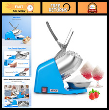 Electric Ice Crusher Machine - 286lbs/hr Snow Cone Maker, Stainless Steel Shaver