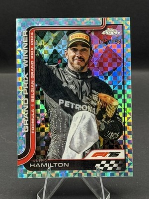 Lewis Hamilton Aqua X-Fractor /199 2025 Topps Chrome F1 Grand Prix Winner #106
