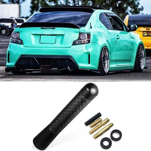 Carbon Fiber Look 4.7" Roof Antenna Short Mast Accessories For Scion tC 2005-16