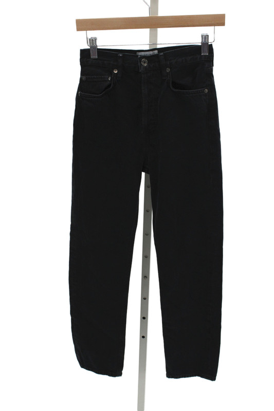 Agolde Unisex Straight Black Jeans High Rise Organic Cotton Size 23