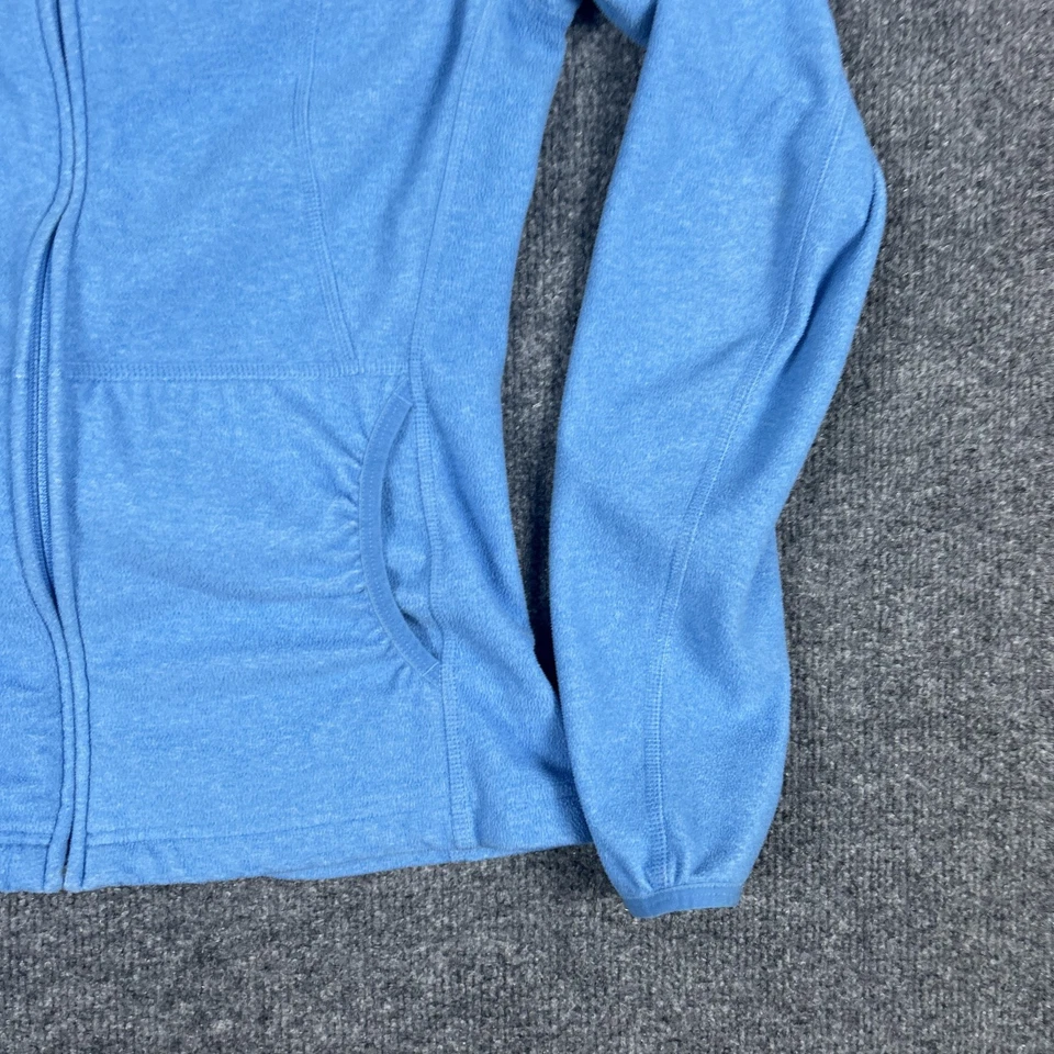 Jaqueta The North Face feminina pequena azul TKA 100 lã zíper completo com capuz buraco no polegar - Imagem 3 de 4