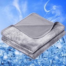 inhand Cooling Blanket Queen Size for Hot Sleepers Queen-90"x90", Gray