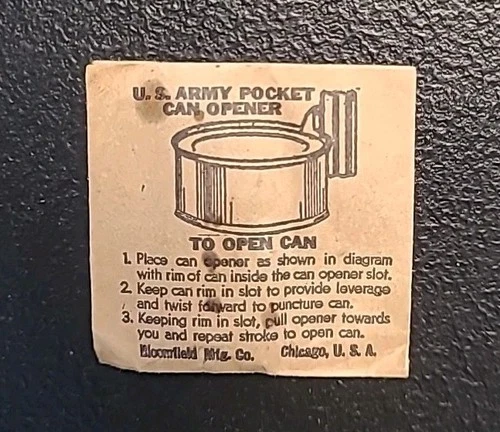 WW2 US GI  Military Unissued P38 Can Opener